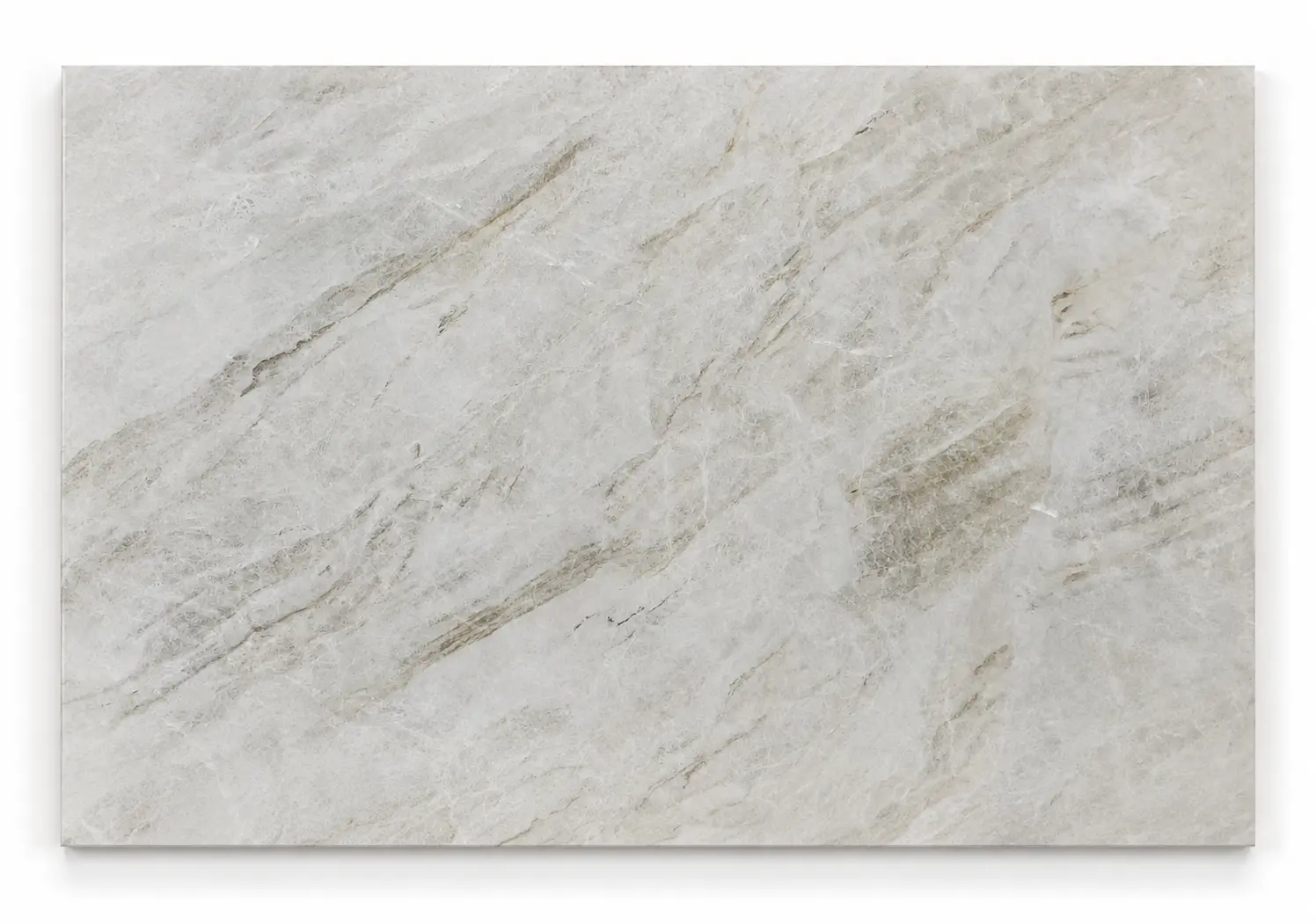 Natural Taj Mahal Quartzite slab with ivory and taupe-gold movement