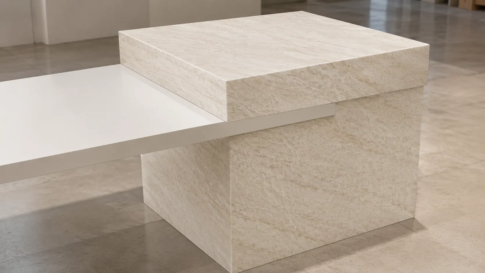 Taj Mahal quartzite countertop and table fabrication