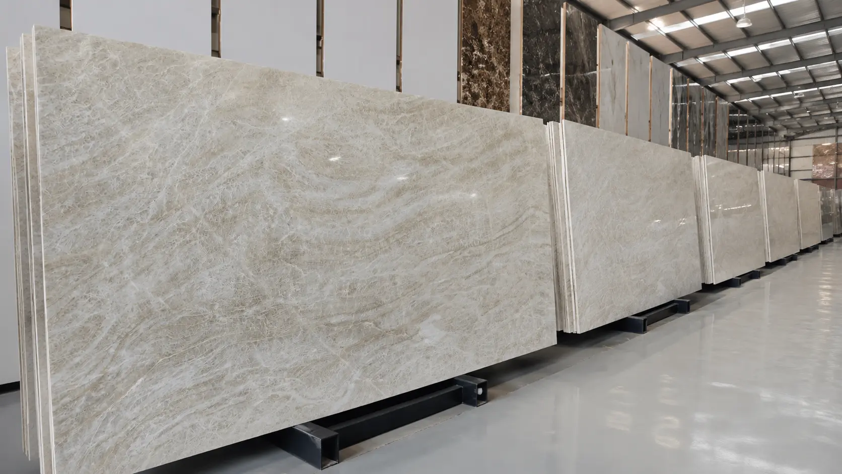 TM Stone slab warehouse and selection area