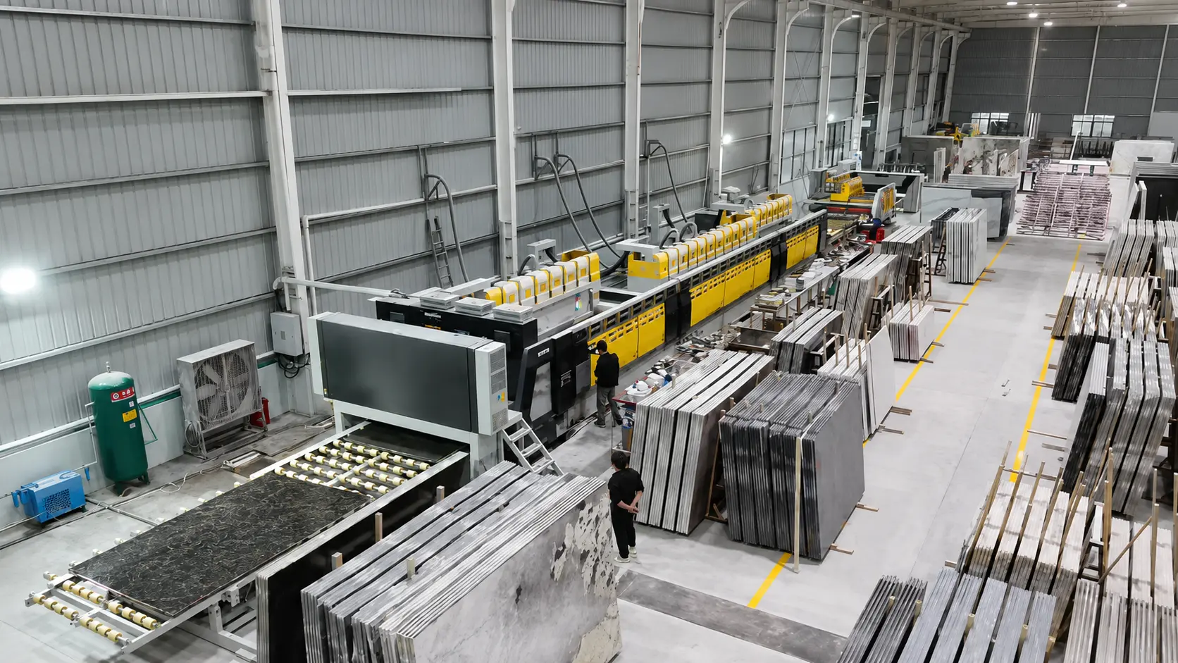 Taj Mahal quartzite polishing line