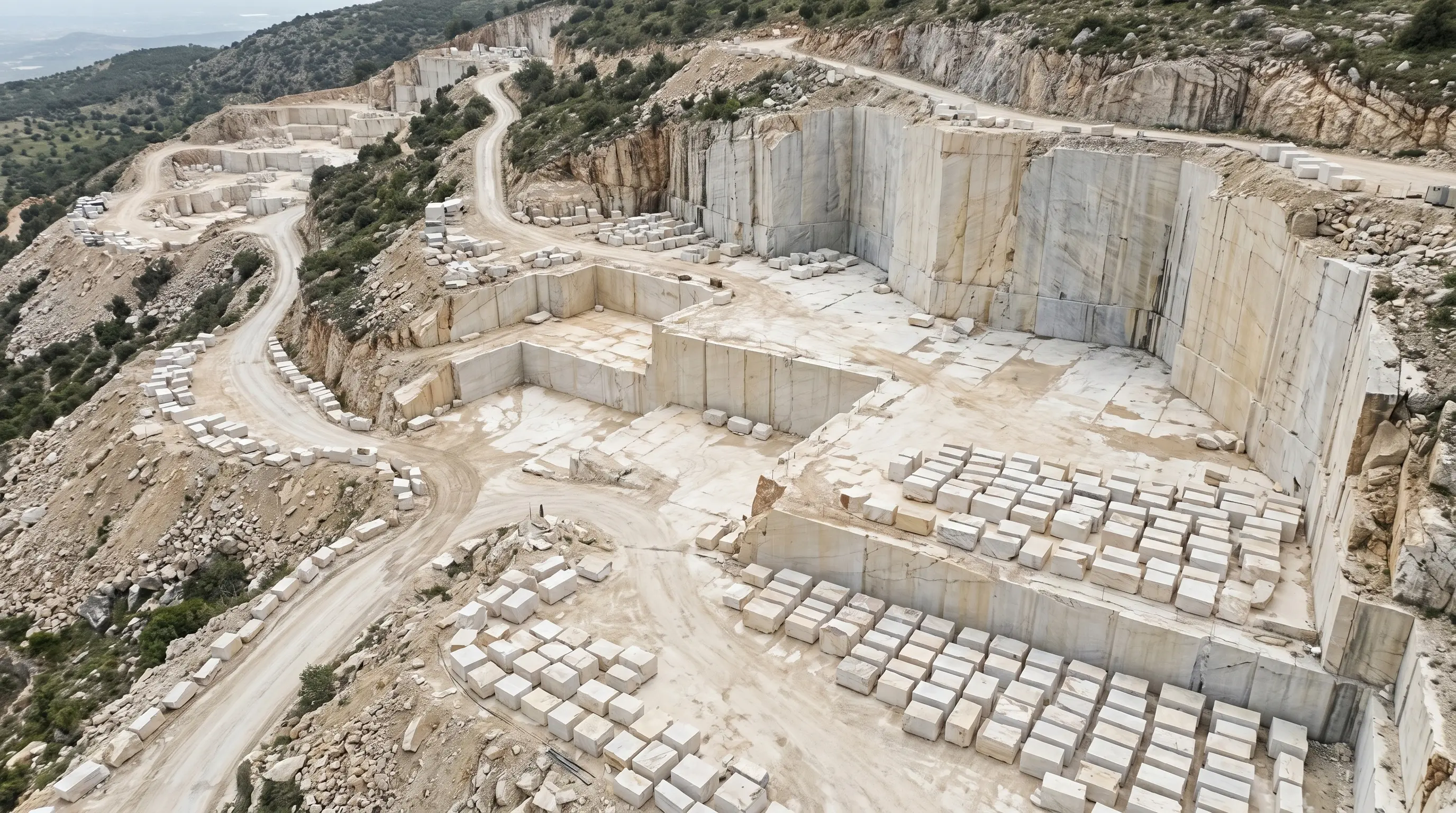 Taj Mahal quartzite quarry overview
