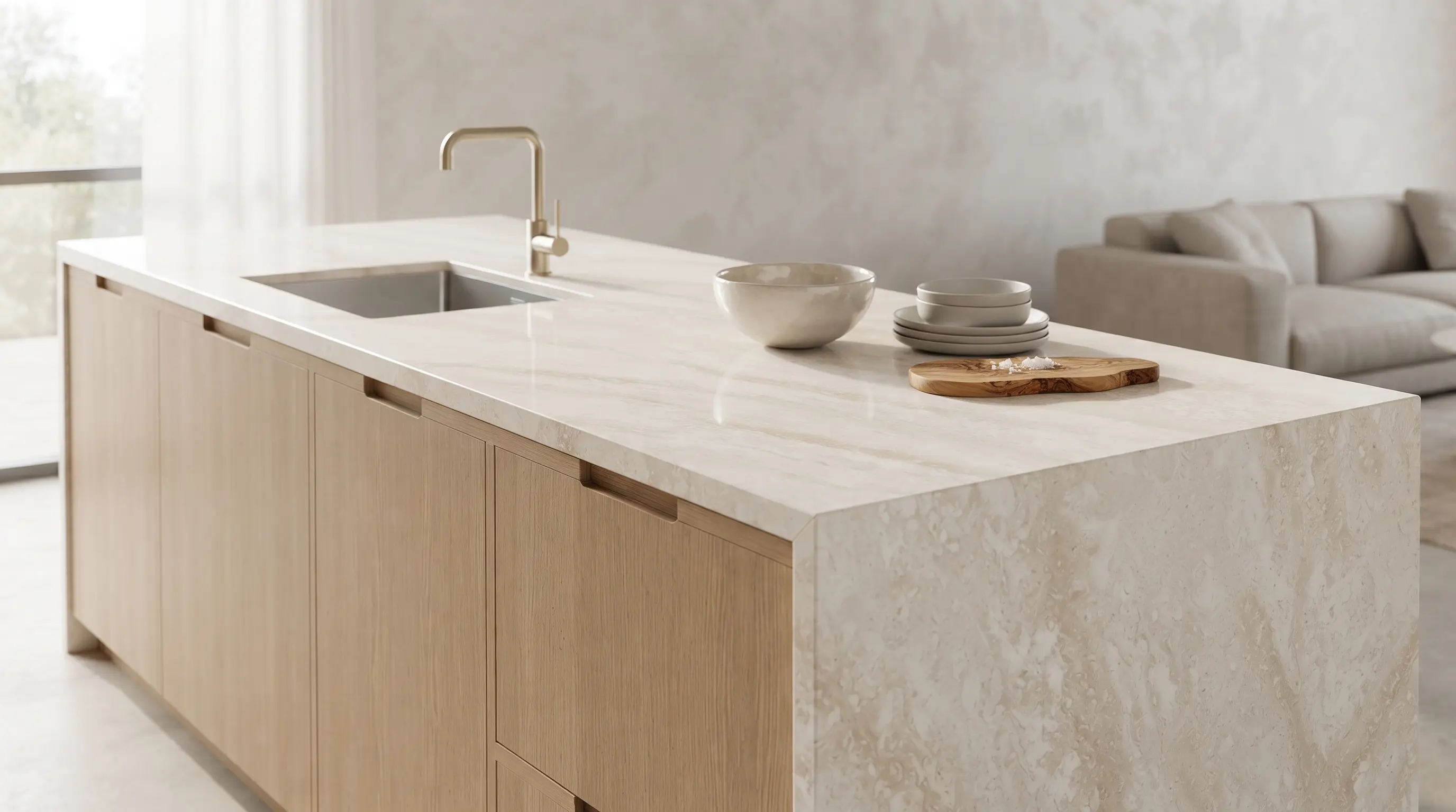 Taj Mahal inspired quartz engineered quartz slab 02 kitchen island 2