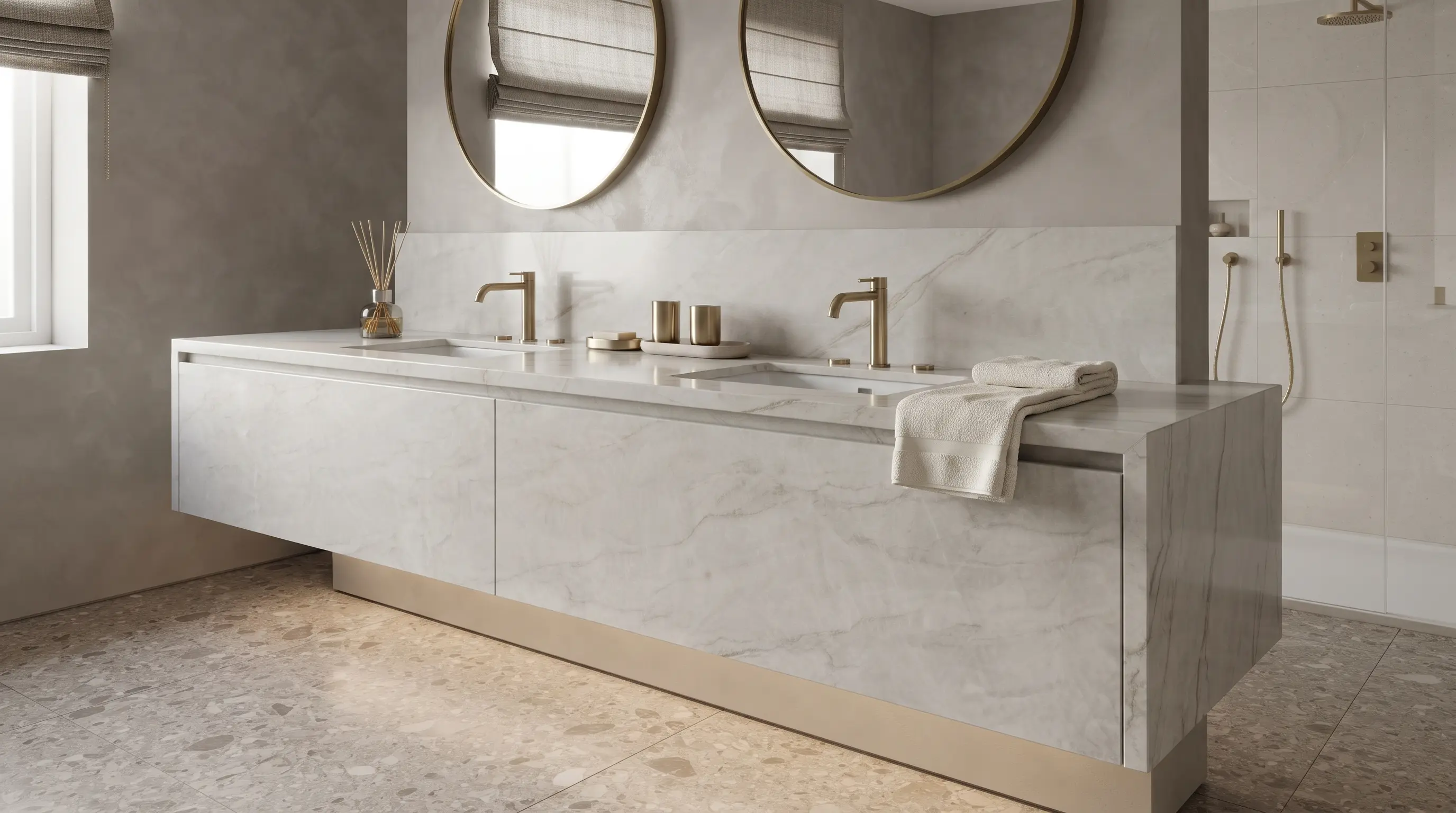 Taj Mahal inspired quartz engineered quartz slab 05 bathroom vanity 2